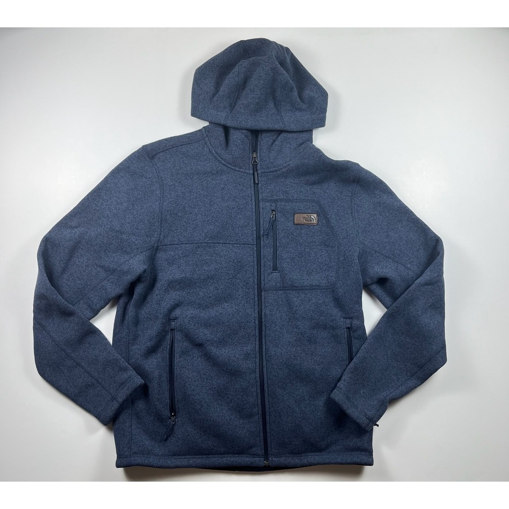 The North Face Gordon Lyons Full Zip Hoodie Mens Large Blue Fleece Jacket - Picture 2 of 12